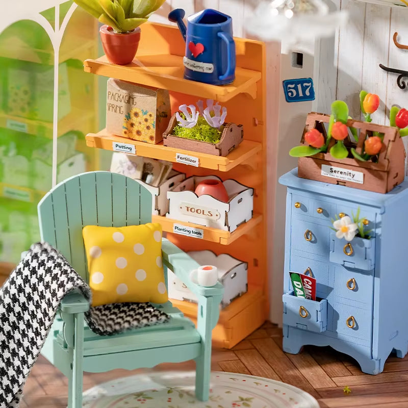 Casa jardín de madera DIY 3D