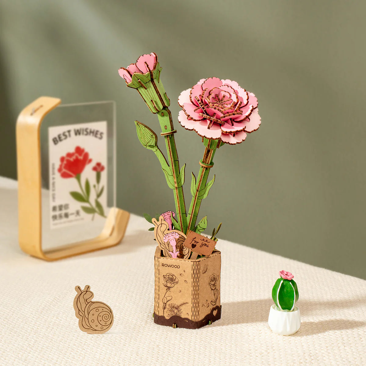 Flores de madera DIY 3D