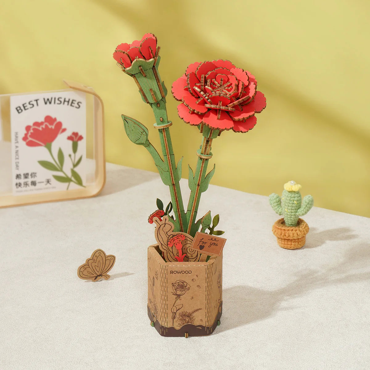 Flores de madera DIY 3D