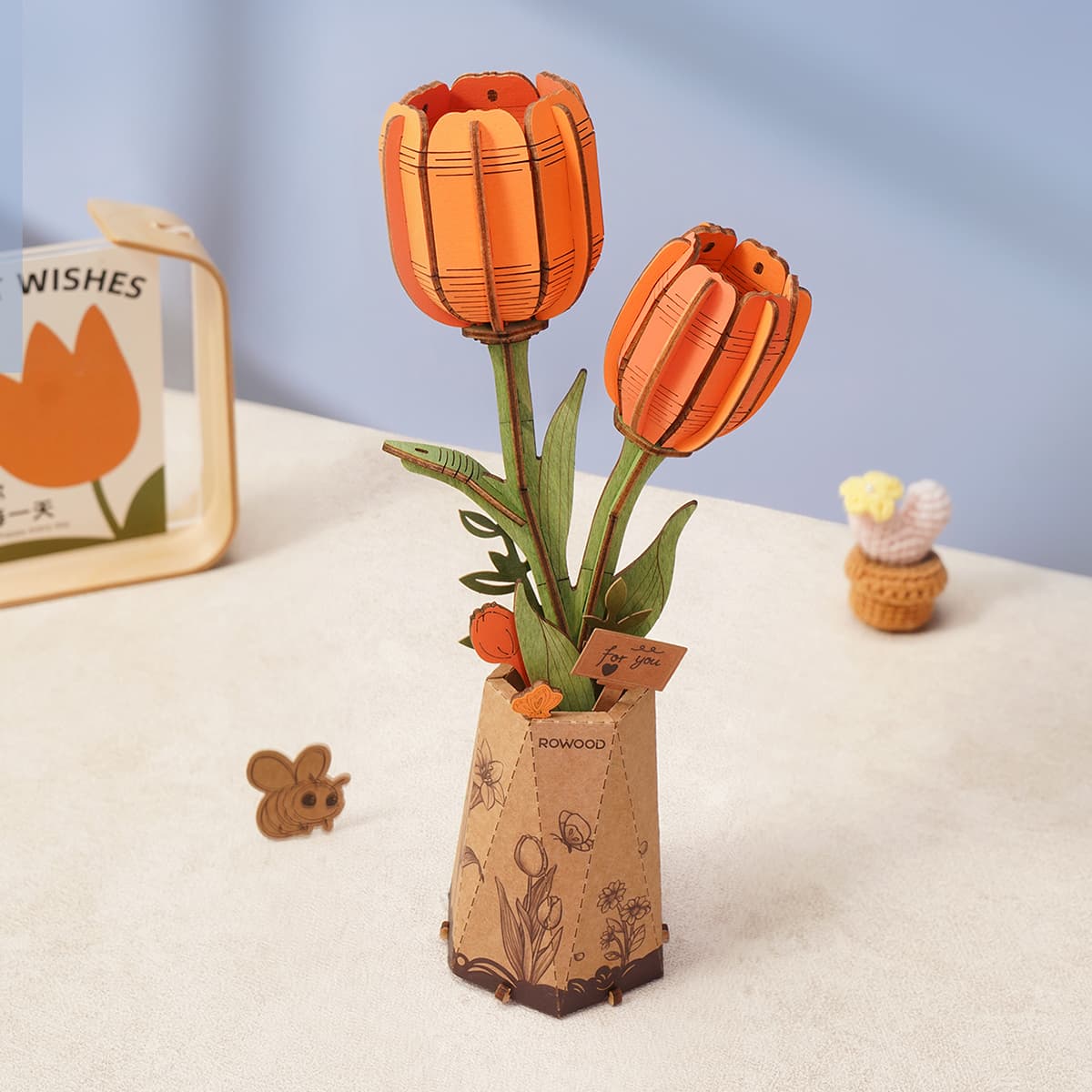 Flores de madera DIY 3D