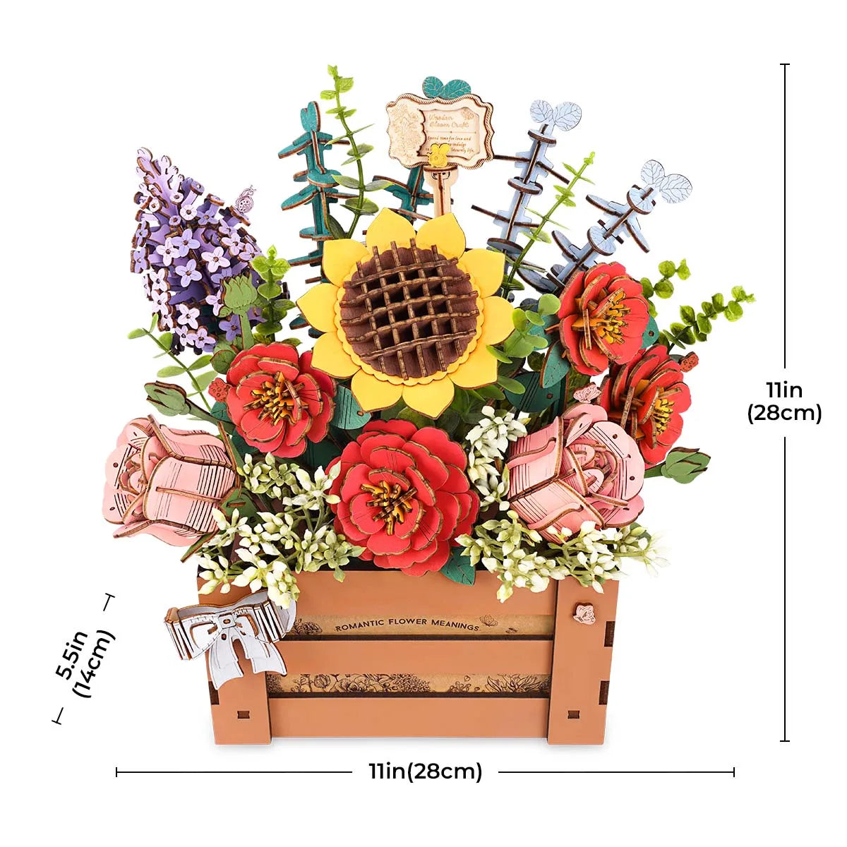 Caja de flores de madera DIY 3D