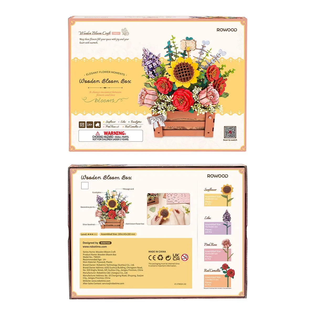 Caja de flores de madera DIY 3D