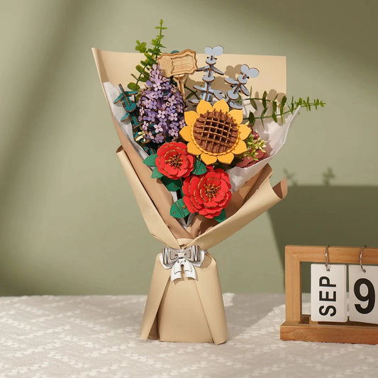 Ramo de flores de madera DIY 3D