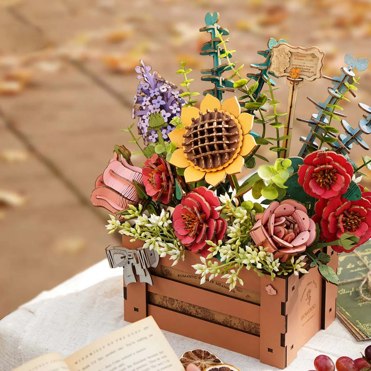 Caja de flores de madera DIY 3D